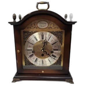 Vintage Bulova Tempus Fugit Wooden Mantel Clock